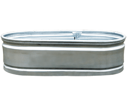 1' Deep Oval Galvanized Water Tanks